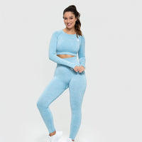 Move Seamless Long Sleeve Crop Top | Blue Marl