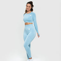 Move Seamless Long Sleeve Crop Top | Blue Marl