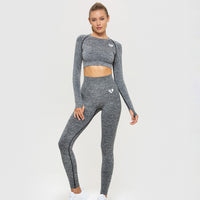 Move Seamless Long Sleeve Crop Top | Grey Marl