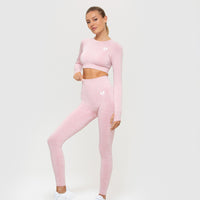 Move Seamless Long Sleeve Crop Top | Light Pink Marl