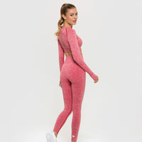 Move Seamless Long Sleeve Crop Top | Red Marl