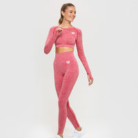 Move Seamless Long Sleeve Crop Top | Red Marl