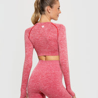 Move Seamless Long Sleeve Crop Top | Red Marl