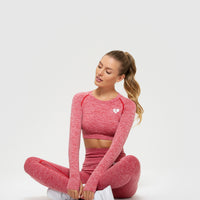 Move Seamless Long Sleeve Crop Top | Red Marl