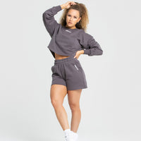 Comfort Cropped Crew Neck | Charcoal