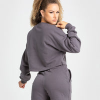 Comfort Cropped Crew Neck | Charcoal