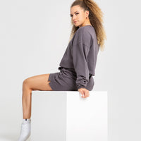 Comfort Cropped Crew Neck | Charcoal