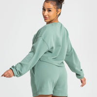 Comfort Cropped Crew Neck | Pastel Green