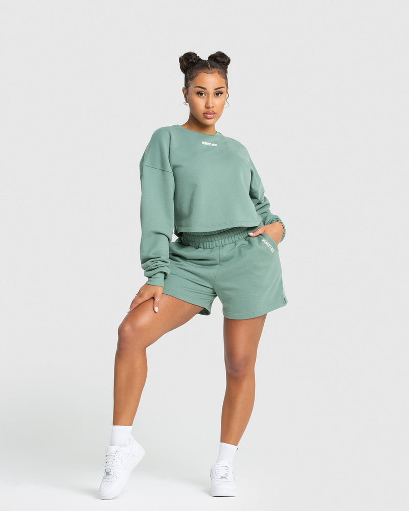Comfort Cropped Crew Neck | Pastel Green