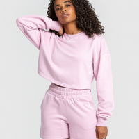 Comfort Cropped Crew Neck | Pastel Rose