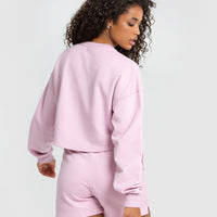 Comfort Cropped Crew Neck | Pastel Rose