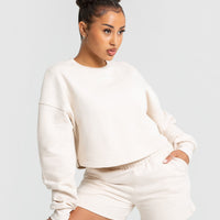 Comfort Cropped Crew Neck | Sand