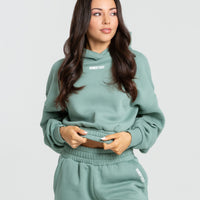 Comfort Cropped Hoodie | Pastel Green