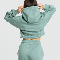 Comfort Cropped Hoodie | Pastel Green
