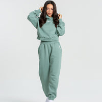 Comfort Cropped Hoodie | Pastel Green