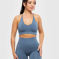 Define Seamless Racer Back Bra | Smoke Blue