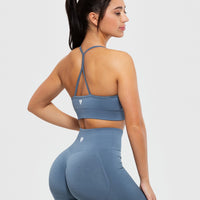 Define Seamless Racer Back Bra | Smoke Blue