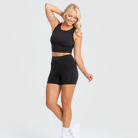 Essential Crop Tank Top | Black