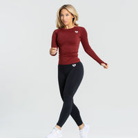 Move Seamless Long Sleeve Top | Ruby Red Solid