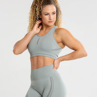 Renew Seamless Sports Bra | Mud Green