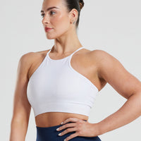 Define Seamless High Neck Bra | White