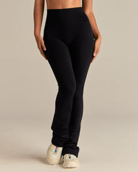 Essential High Waist Mini Flared Leggings | Black