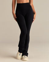 Essential High Waist Mini Flared Leggings | Black