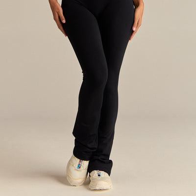 Essential High Waist Mini Flared Leggings | Black