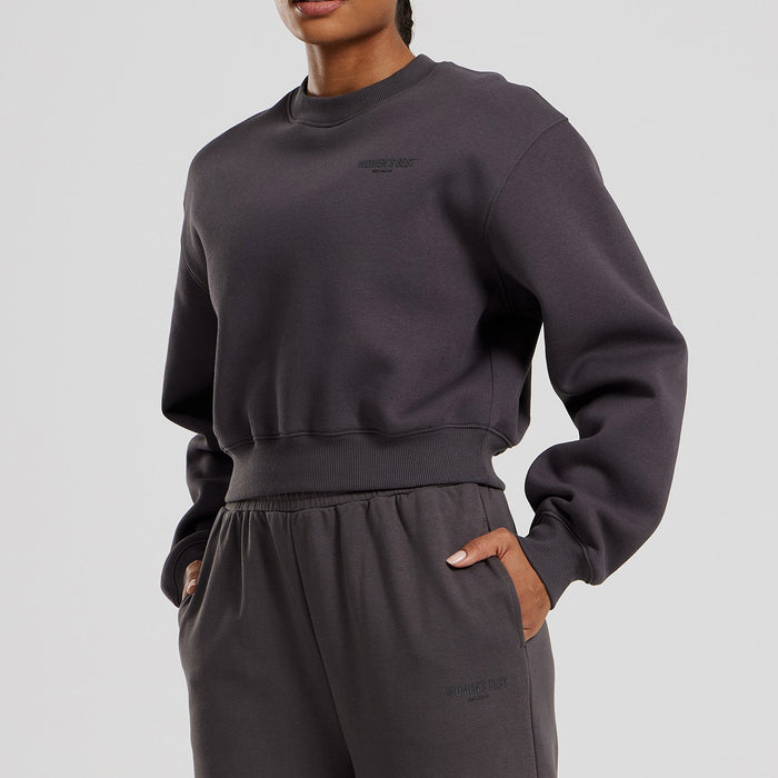 Comfort Cropped Crew Neck | Graphite