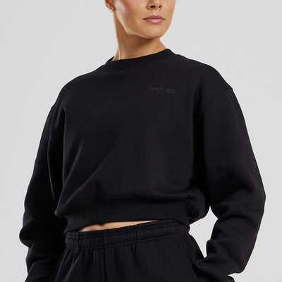 Comfort Cropped Crew Neck | Black
