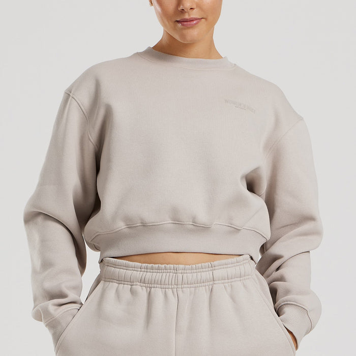 Comfort Cropped Crew Neck | Stone
