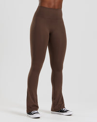 Essential High Waist Mini Flared Leggings | Cocoa