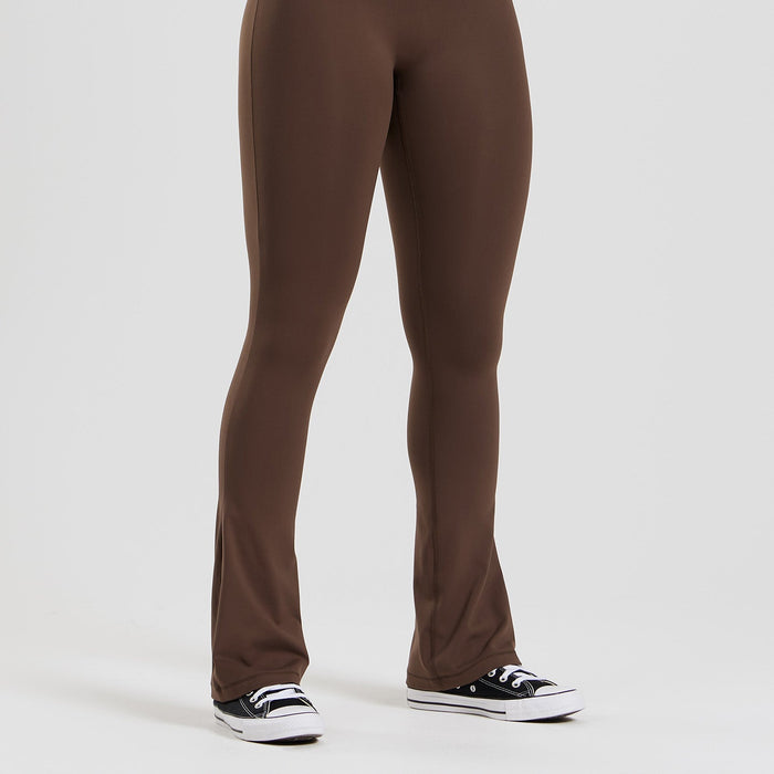 Essential High Waist Mini Flared Leggings | Cocoa
