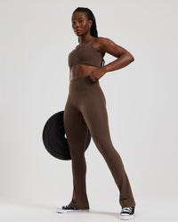 Essential High Waist Mini Flared Leggings | Cocoa