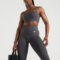 Power Seamless Sports Bra | Graphite