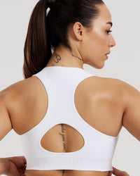 Power Seamless Sweetheart Bra | White
