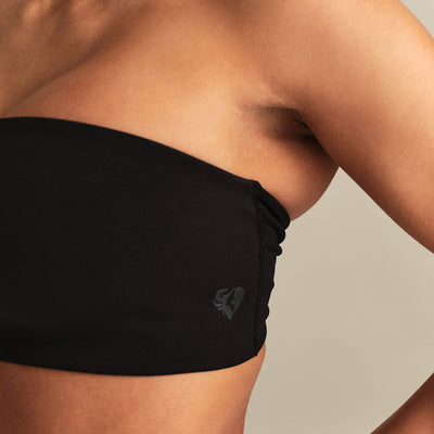 Essential Twist Back Bandeau Bra | Black
