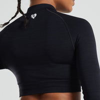 Define Seamless Crop Zip Jacket | Black
