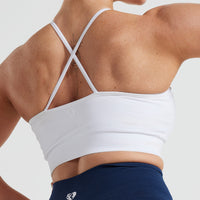 Define Seamless High Neck Bra | White
