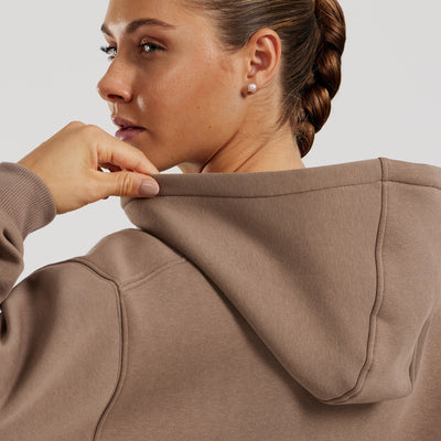 Comfort Cropped Full Zip Hoodie | Caribou