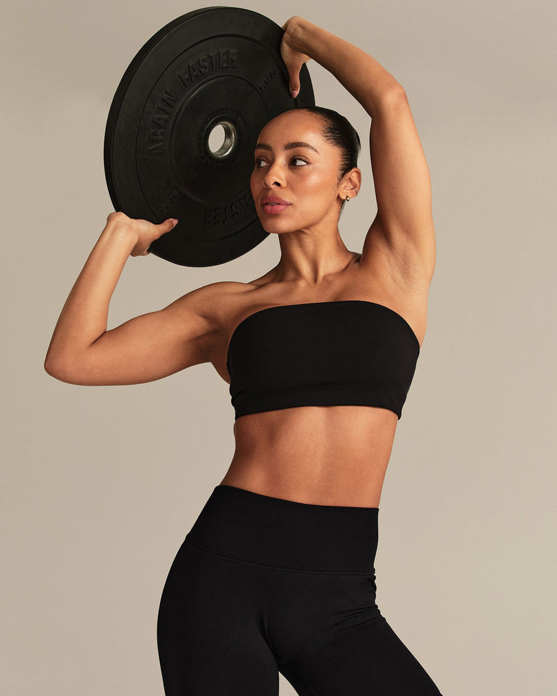 Essential Twist Back Bandeau Bra | Black