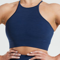 Define Seamless High Neck Bra | Sapphire Blue