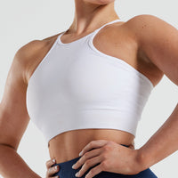 Define Seamless High Neck Bra | White