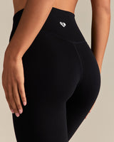 Essential High Waist Mini Flared Leggings | Black