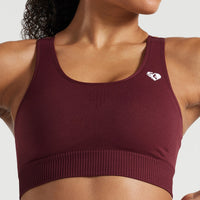 Power Seamless Sports Bra | Dark Cherry
