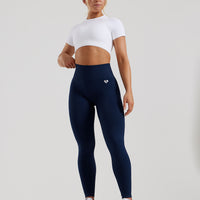 Power Seamless Short Sleeve Crop Top | White