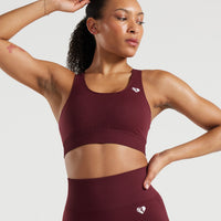 Power Seamless Sports Bra | Dark Cherry