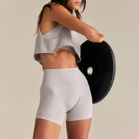 Define 2.0 Seamless Scrunch 4" Shorts | Steel Grey