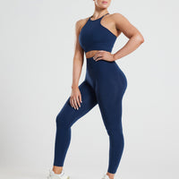Define Seamless High Neck Bra | Sapphire Blue