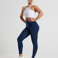 Define Seamless High Neck Bra | White